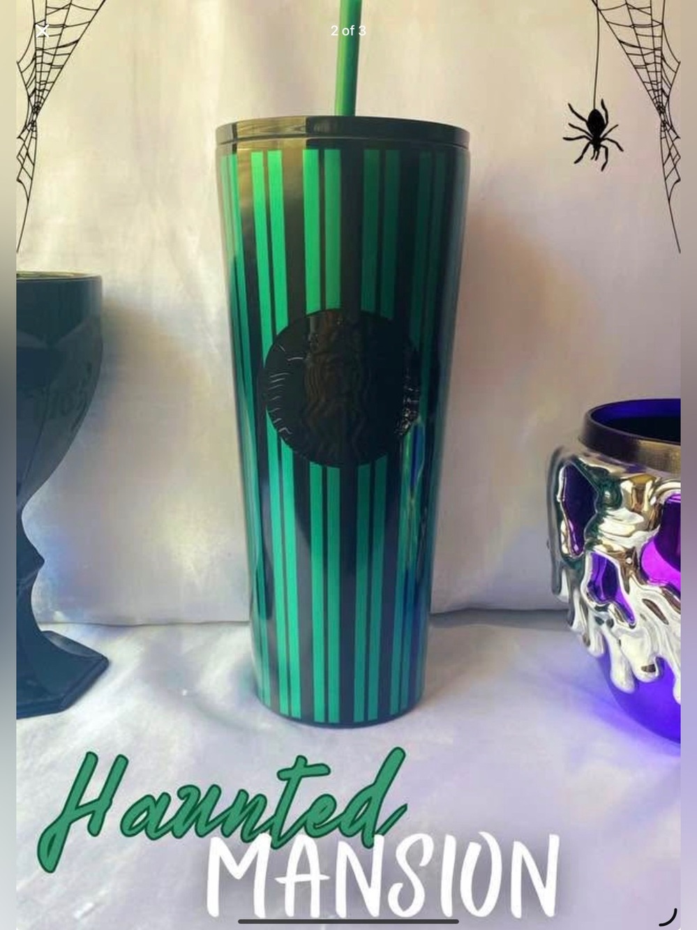 Disney Parks x Starbucks Haunted Mansion Striped Stainless Steel Tumbler
